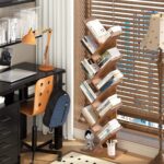 10-Tier Industrial Wood Bookshelf for Home Office Living Room Gym Floor Standing Organizer for Books CDs for Narrow Spaces - Image 2