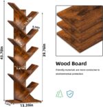 10-Tier Industrial Wood Bookshelf for Home Office Living Room Gym Floor Standing Organizer for Books CDs for Narrow Spaces - Image 3