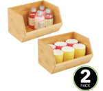 2022 Addreen Factory Price Top-Ranking Bamboo Storage Stackable Food Storage Organization Bin Basket 2 - Image 2