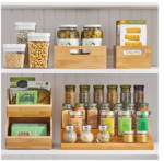 2022 Addreen Factory Price Top-Ranking Bamboo Storage Stackable Food Storage Organization Bin Basket 2 - Image 3