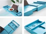 2022 Hot Sell Online Market Wholesale Addreen New Bamboo Extendable Tub Rack Bathtub Tray - Image 4