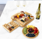 2022 Top Sell Wholesale High Quality Bamboo Wooden Rectangle Multifunction Charcuterie Board Cutting Board Kitchen Tableware