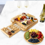 2022 Top Sell Wholesale High Quality Bamboo Wooden Rectangle Multifunction Charcuterie Board Cutting Board Kitchen Tableware
