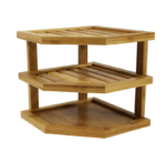 3 Tiers Bamboo Wood Conner Dish Drying Spice Storage Rack Store Display Rack