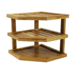 3 Tiers Bamboo Wood Conner Dish Drying Spice Storage Rack Store Display Rack