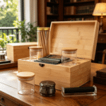 Addreen Eco-friendly Personalized Stash Box Bamboo Stash Box With Accessories With Rolling Tray - Image 4
