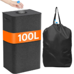 Addreen 100L Large Modern Design Storage Container with Collection Lid Empty Waste Glass Bag Organization Storage