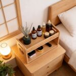 Addreen 2-Tier Bamboo Storage Box with Handle Bathroom Vanity Organizer Kitchen Counter Storage Shelf for Living Room Makeup - Image 3