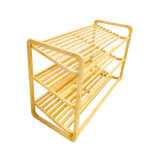 Addreen 3 Tier Modern Bamboo Shoe Display Shelf Durable Eco-friendly Free Standing Shoe Organizer Shoe Rack 12-13 Pair Capacity