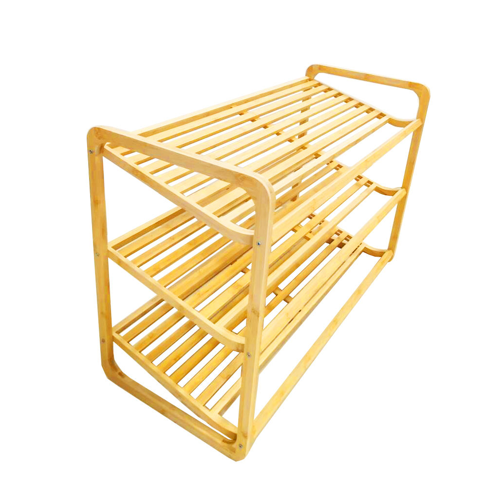 Addreen 3 Tier Modern Bamboo Shoe Display Shelf Durable Eco-friendly Free Standing Shoe Organizer Shoe Rack 12-13 Pair Capacity01 Addreen 3 Tier Modern Bamboo Shoe Display Shelf Durable Eco-friendly Free Standing Shoe Organizer Shoe Rack 12-13 Pair Capacity - Image 1