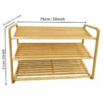 Addreen 3 Tier Modern Bamboo Shoe Display Shelf Durable Eco-friendly Free Standing Shoe Organizer Shoe Rack 12-13 Pair Capacity - Image 3