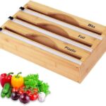 Addreen 3-in-1 Kitchen Drawer Organizer Bamboo Storage Box with Tiers for Plastic Wrap Aluminum Foil Wax Ziplock Bag Storage