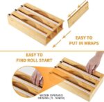 Addreen 3-in-1 Kitchen Drawer Organizer Bamboo Storage Box with Tiers for Plastic Wrap Aluminum Foil Wax Ziplock Bag Storage - Image 2