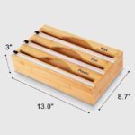 Addreen 3-in-1 Kitchen Drawer Organizer Bamboo Storage Box with Tiers for Plastic Wrap Aluminum Foil Wax Ziplock Bag Storage - Image 3