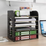 Addreen 7 Tier Desk File Folder Organizer Bamboo Office Desk Accessories Bamboo Storage Desktop Organizer Letter - Image 3