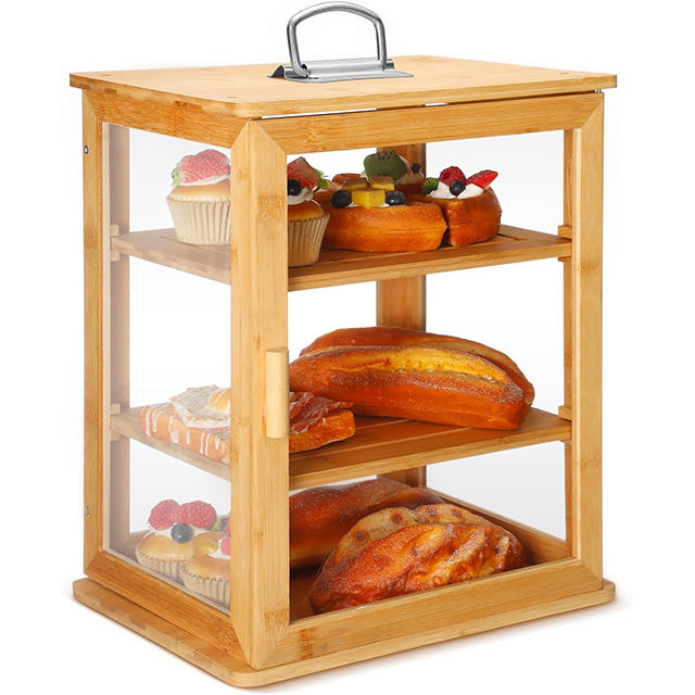 Addreen ABB-33 Three-Layer Single-Door Bamboo Bread Bin Large Capacity Eco-Friendly Multifunctional Freshness Preservation01 Addreen ABB-33 Three-Layer Single-Door Bamboo Bread Bin Large Capacity Eco-Friendly Multifunctional Freshness Preservation - Image 1
