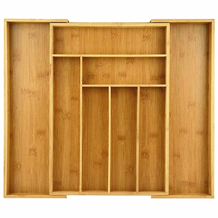 Addreen Adjustable Cutlery Tray Rectangle Bamboo Kitchen Drawer Organizer Expandable Utensil Holder01 Addreen Adjustable Cutlery Tray Rectangle Bamboo Kitchen Drawer Organizer Expandable Utensil Holder - Image 1