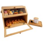Addreen Airtight Bamboo Double Layer Visible Storage Case for Bread Bin - Image 4