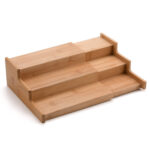 Addreen Bamboo 3-Tier Expandable Standing Type Eco-Friendly Spice Rack Kitchen Storage Organizer with Multifunction Design