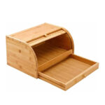 Addreen Bamboo Bread Bin Large Capacity Eco-Friendly Storage Box for Kitchen Use in Restaurants Bottom With Tray