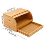 Addreen Bamboo Bread Bin Large Capacity Eco-Friendly Storage Box for Kitchen Use in Restaurants Bottom With Tray - Image 2