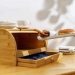 Addreen Bamboo Bread Bin Large Capacity Eco-Friendly Storage Box for Kitchen Use in Restaurants Bottom With Tray - Image 3