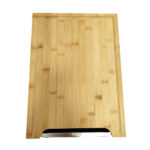 Addreen Bamboo Cutting Board With Stainless Steel Trays Serving Board Easy Compact Storage Kitchen Chopping Board - Image 2