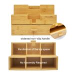 Addreen Bamboo Desk Organizer With Markers Pencil Pen and Makeup Storage Drawer Versatile Office Organizer - Image 2