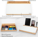 Addreen Bamboo Desktop Whiteboard with Organizer Box BSCI Factory Dry Erase Board Holder for Office Desk or Living Room Use - Image 2