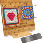 Addreen Bamboo Knitting Blocking Board 15 Stainless Steel Pins Handcrafted Crochet Blocking Mat for Granny Squares Simple Style