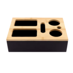 Addreen Bamboo Sofa Couch Console Cup Holder Snack Caddy for Couch Caddy Organizer With Slots for Beer Bamboo Drink Cup Holder - Image 2