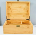 Addreen Bamboo Stash Box With Rolling Tray Wooden Herb Storage Container to Store Smoking Accessories Grinder Pipe Rolling Papers - Image 2
