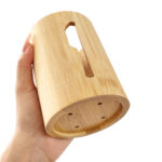 Addreen Bamboo Utensil Holder Wooden Cutlery Holder With Bamboo Tray - Image 3