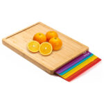 Addreen Bamboo Wood Cutting Board Set With 7 Flexible Cutting Mats With Food Icons, Easy to Clean Cutting Boards for Kitchen
