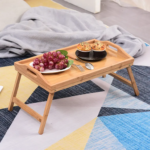 Addreen Breakfast Bed Computer Laptop Tray Bamboo Portable Snack Table and Bed Table Tray With Folding Leg - Image 2
