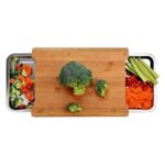 Addreen Custom Large Bamboo Cutting Board Storage Container Bamboo Chopping Cheese Board Stainless Steel Trays Food Cutting - Image 3