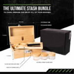 Addreen Custom Logo Smoking Accessories Wooden Rolling Tray Smell Proof Stoner Storage With Lock Combo Kit Bamboo Stash Box Kit - Image 2