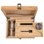 Addreen Custom Logo Smoking Accessories Wooden Rolling Tray Smell Proof Stoner Storage With Lock Combo Kit Bamboo Stash Box Kit - Image 3