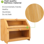Addreen Double Layer Bamboo Bread Box-Farmhouse Style Bread Holder for Kitchen Countertop - Image 2