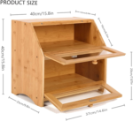 Addreen Double Layer Bamboo Bread Box-Farmhouse Style Bread Holder for Kitchen Countertop - Image 3