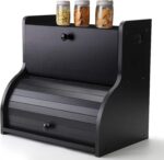 Addreen Double Layer Bamboo Storage Box Mulpurpose Kitchen Countertop Large Capacity Bread Box Food Safe Use - Image 3