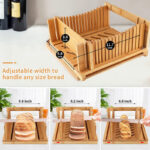 Addreen Double Layer Breadbox Bread Holder Bin Kitchen Bamboo Bread Slicer Box Storage Organizer Containers With clear Window - Image 2