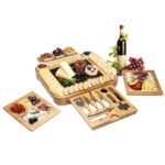 Addreen Eco-Friendly Cheese Cutting Board Graters Containers Knife Set Charcuterie Board Bamboo Customized Rectangle Wholesale - Image 3