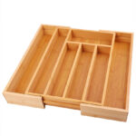 Addreen Expandable Bamboo Cutlery Organizer Tray Set Silverware Living Room Kitchen Drawer Divider Lacquer Technics Wardrobe