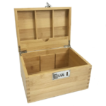 Addreen Handmade Bamboo Cigarette Stash Box with Carved Rectangle Wood Includes Rolling Tray Jars Grinders Lighters Smoking Accessories - Image 4