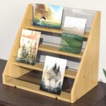 Addreen High Quality 4-Layer Acrylic Bamboo Display Stand Fashionable Multiple Use Storage Rack for Postcards Cartoons Books