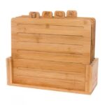 Addreen High Quality Bamboo 1.5cm Thick 4 Pack Rectangle Cutting Board Set Dishwasher Safe Eco-Friendly