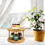 Addreen High Quality Multi-Function 2 Tier Bamboo Rotating Organizer Kitchen Rotating Spice Rack - Image 3