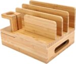 Addreen Hot Sale Addreen Home Office Bamboo Charging Rack Storage Box Mobile Phone Watch Storage Rack Organizer