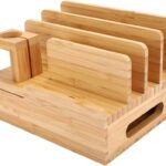 Addreen Hot Sale Addreen Home Office Bamboo Charging Rack Storage Box Mobile Phone Watch Storage Rack Organizer
